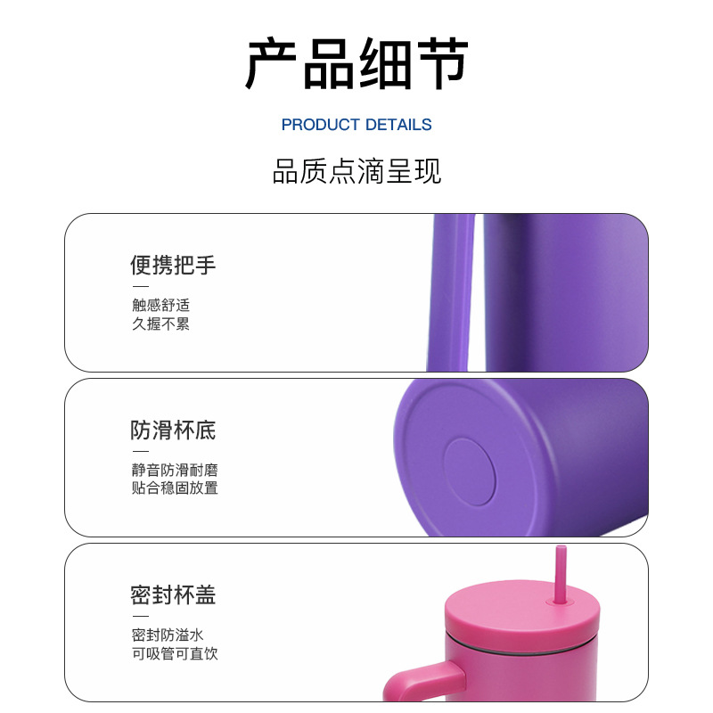 Cross-border 40oz large-capacity car cup, 304 stainless steel insulated cup, new car straw ice cup handle cup Specification image