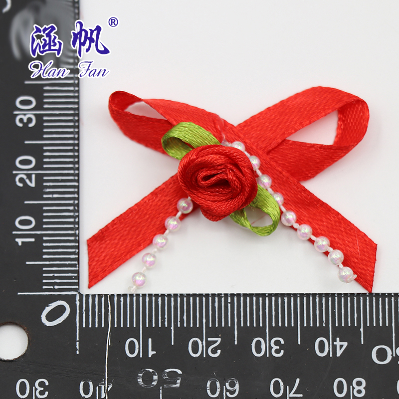 手工缎带珍珠小花蝴蝶结玫瑰花蝴蝶结内衣家纺鞋帽配件