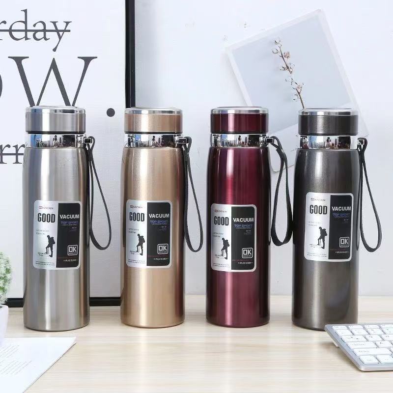 316 stainless steel outdoor vehicle-mounted portable large-capacity insulated cup with handle rope, large-capacity business office water cup