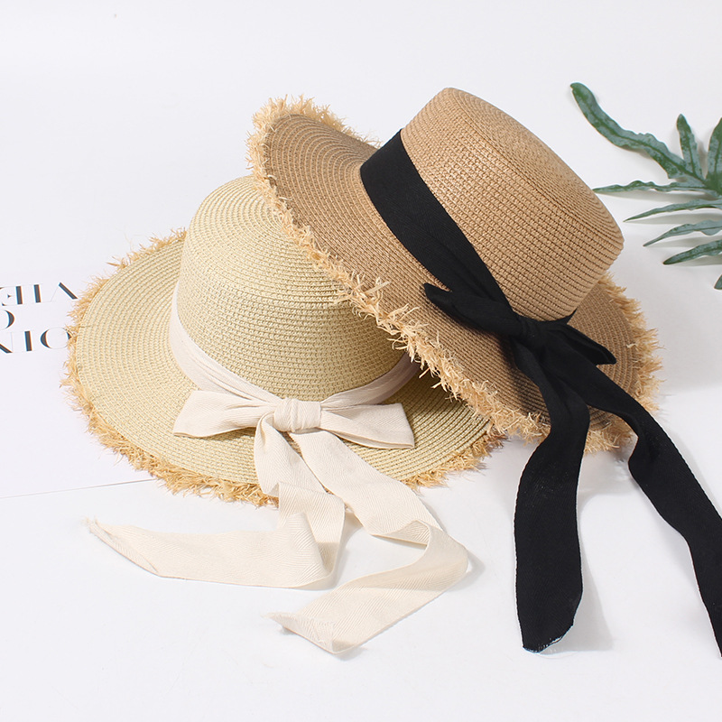 Cross-border wide-brimmed straw hats, custom-made outdoor sun protection hats, high-end style papyrus wide-brimmed straw hats details Picture