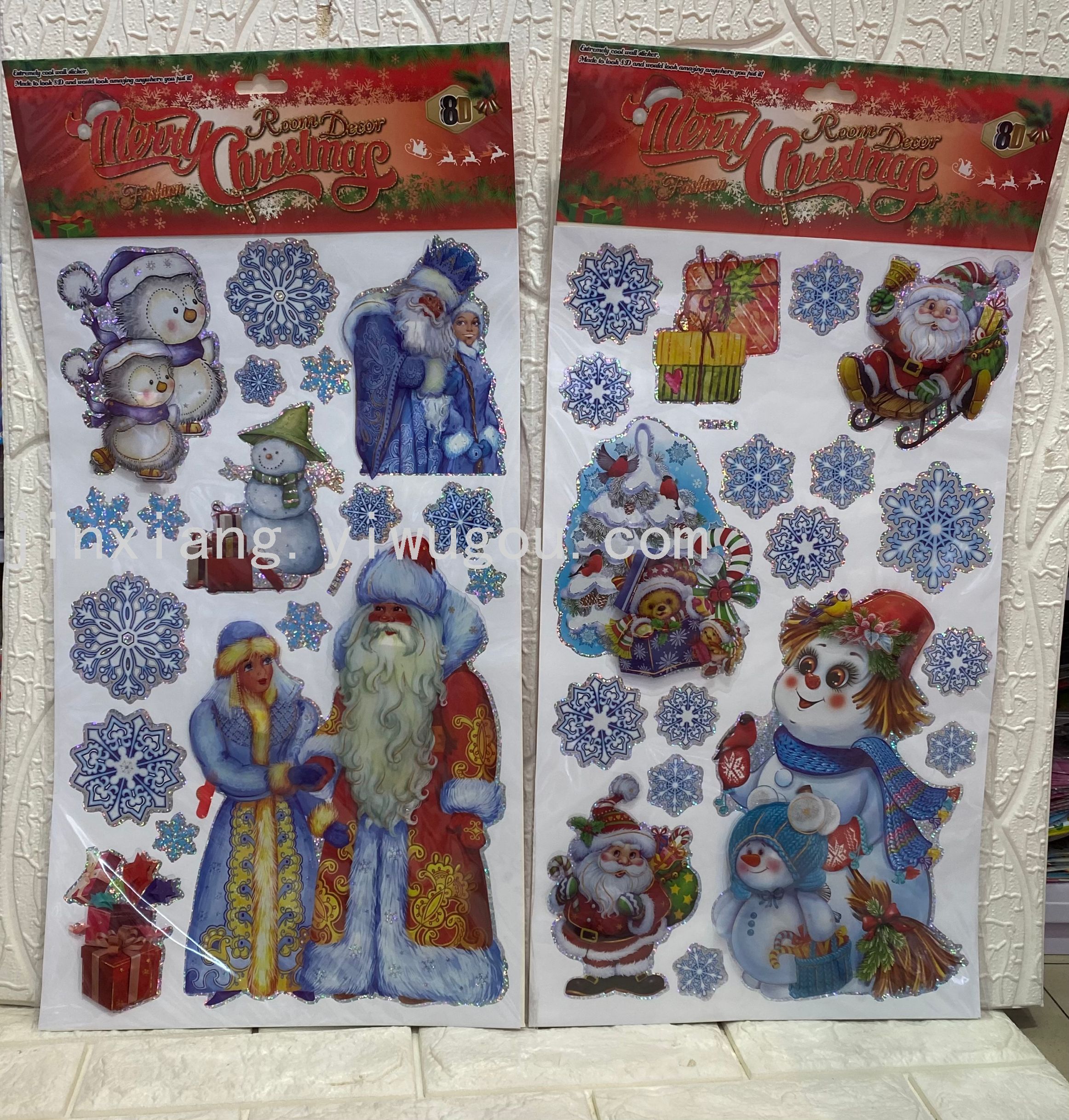 عيد الميلاد -سانتا على شكل جدران مزخرفة مع ملصقات ثلاثية الأبعاد ثلاثية الأبعاد Item Picture