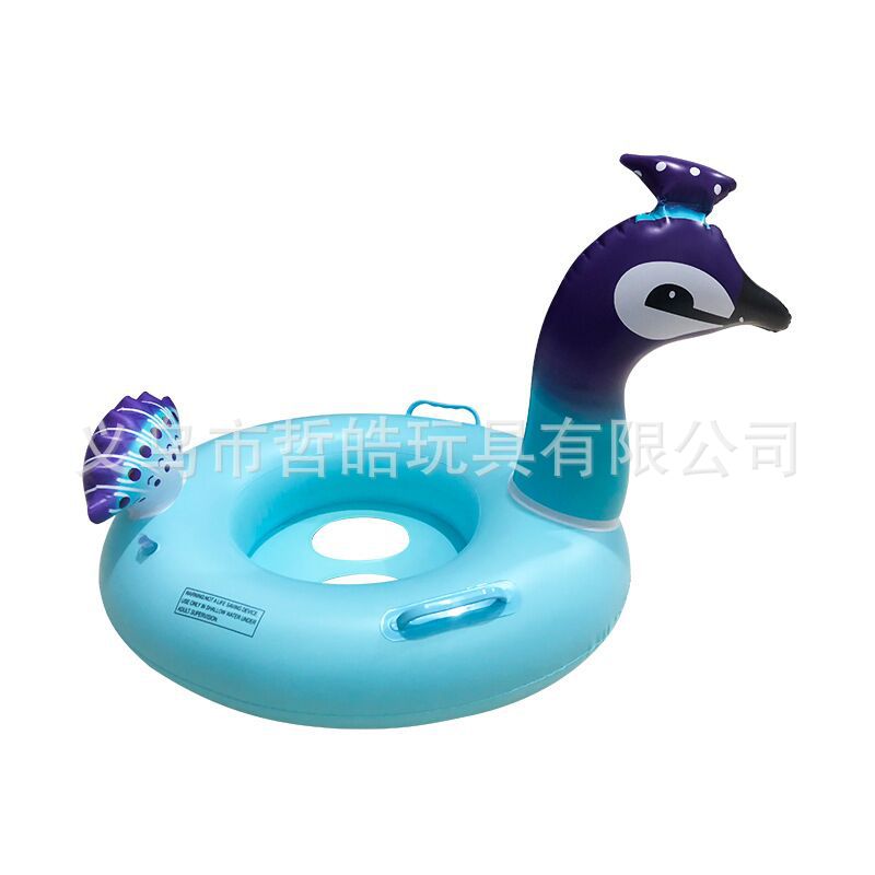 Summer water lifebuoy, children's boat with handle, unicorn inflatable cartoon head seat, inflatable details Picture