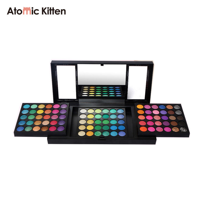 High-quality factory OEM/ODM can customize 108-color luminous metallic matte dry powder formula glitter high-color eyeshadow palettes