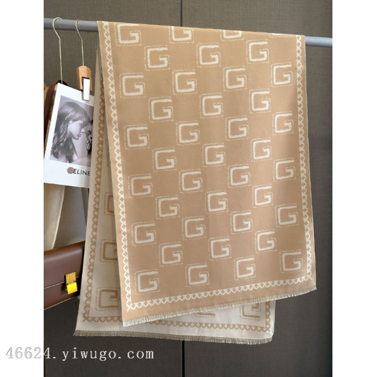 Cross-border scarf wholesale e-commerce live streaming supply chain 27 high-speed jacquard series Large G scarves details Picture