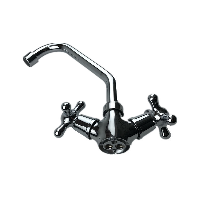 外贸厂家锌合金双开双控冷热洗菜盆水龙头中东双把混水厨房水龙头