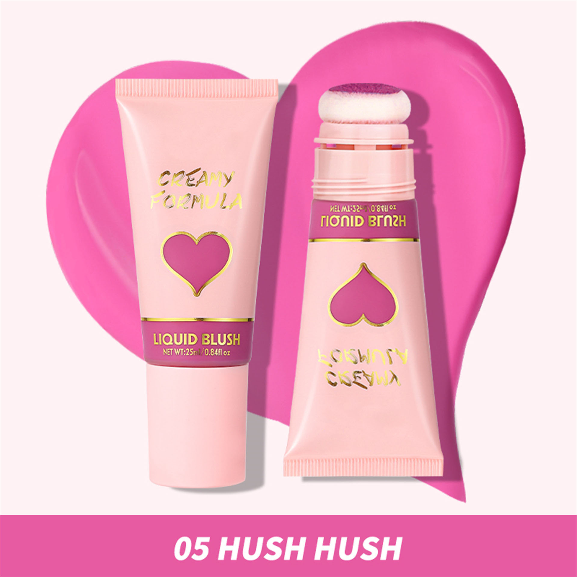 The herbal vegan liquid blush sponge has a long-lasting color-changing effect and is suitable for fair skin, cheek and lip makeup Application Scenario