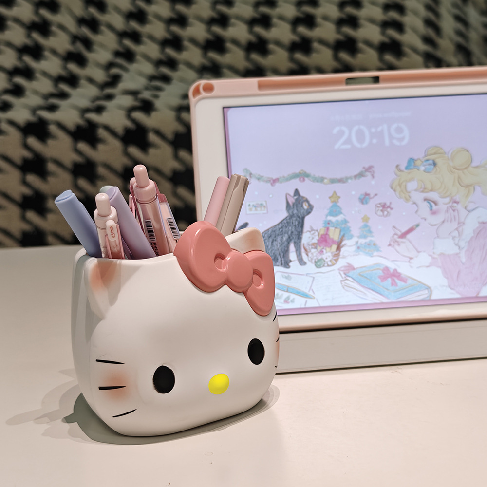 hellokitty可爱KT少女心猫咪笔筒置物创意ins风书桌开学季收纳盒细节图