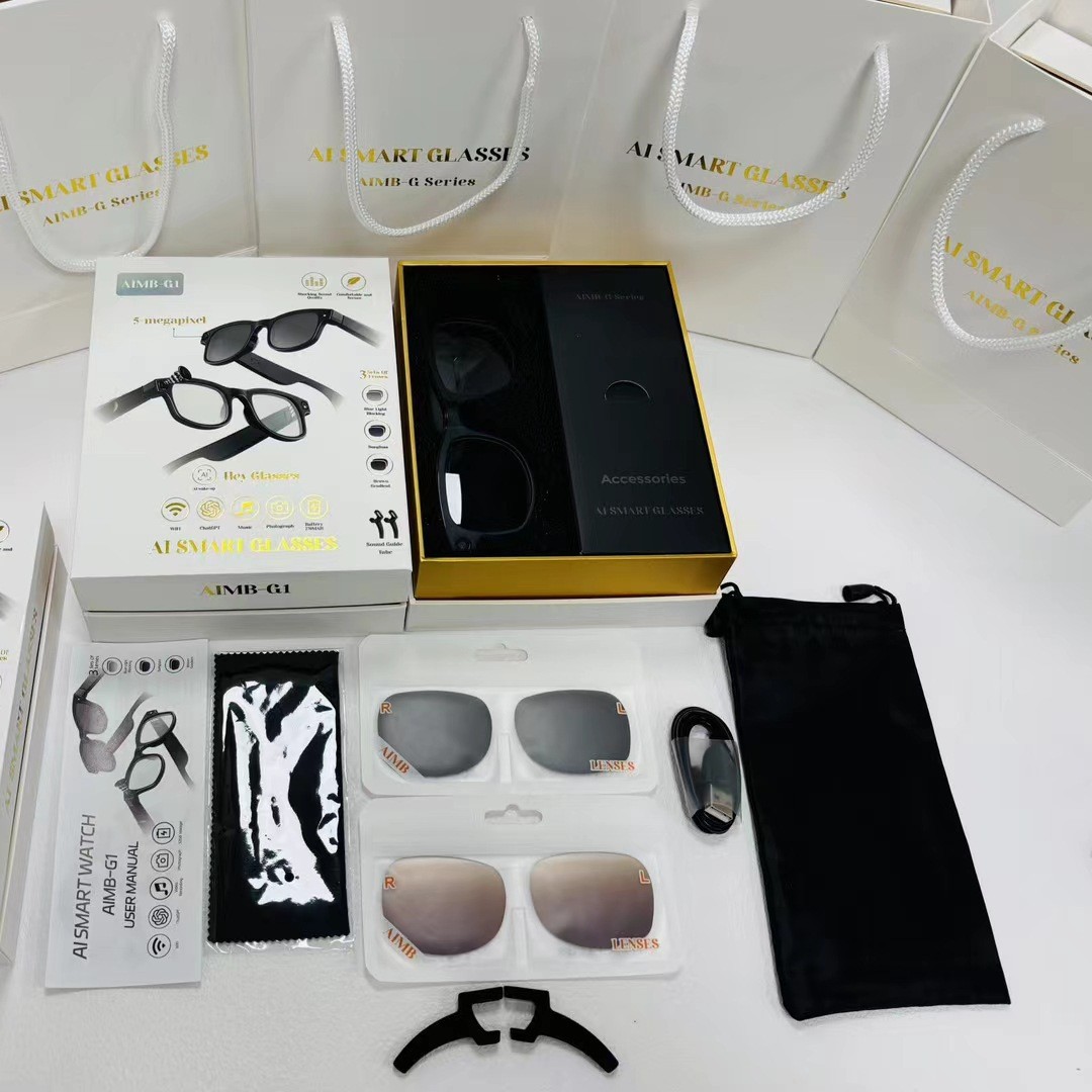 蓝牙智能眼镜AIMB-G1黑科技AI识图同声翻译高清防抖摄像录像拍照