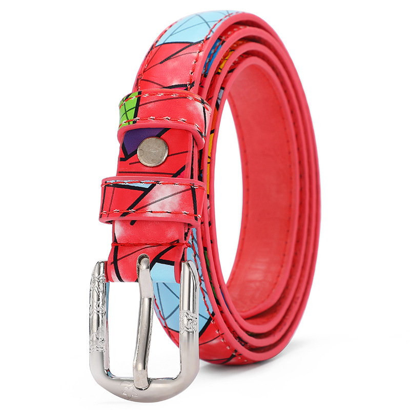 Pin buckle belt, women's graffiti decoration, versatile jeans with casual hip-hop street decoration belt, women's wholesale mixed batch Application Scenario