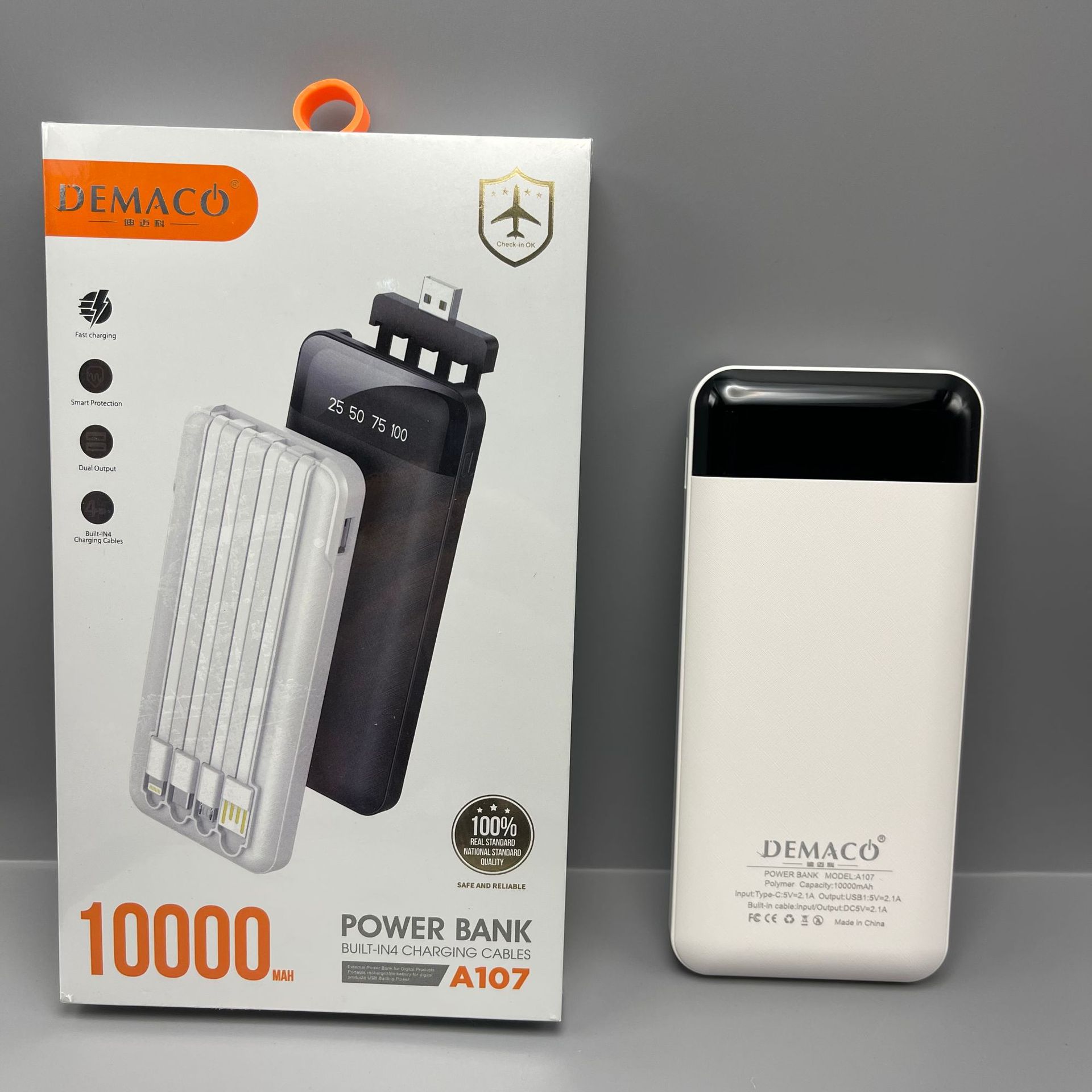 oarmio20000毫安大容量充电宝便携移动电源自带四线充电宝批发