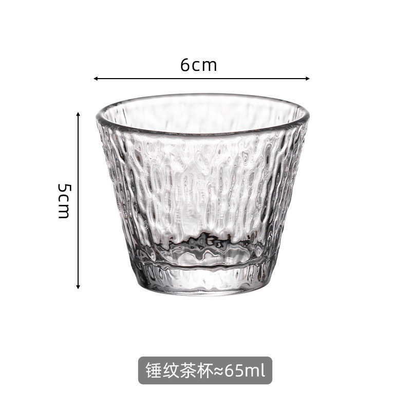 待客小酒杯家用创意威士忌酒杯 菱形水晶玻璃杯品茗杯竖纹小茶碗