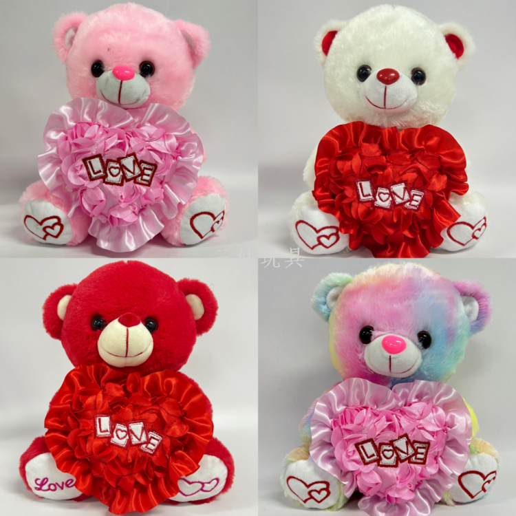 Foreign trade bestsellers Valentine's Day and Mother's Day heart-hugging red bear, lace bear, heart-shaped bow tie bear, talking bear, seven-color glowing bear