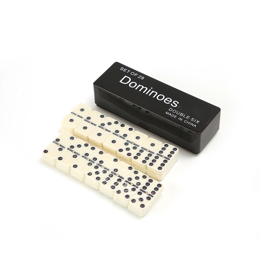 多色包装外贸多米诺骨牌象牙白棋牌游戏儿童玩具多米诺骨牌批发