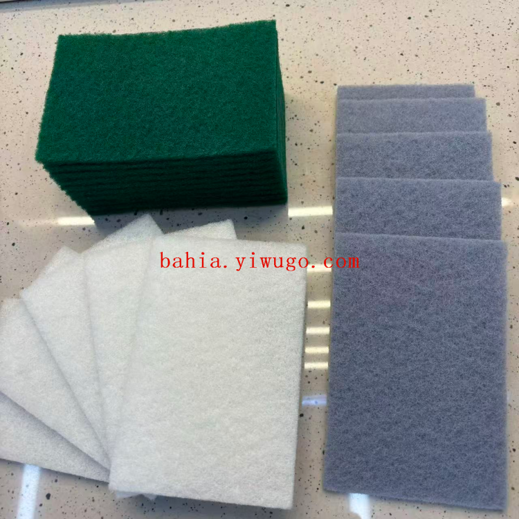 Needle-punched, spray-bonded, sand-free scouring pad, kitchen pot scrubbing, dish washing sponge, cleaning, stain and degreasing cloth, bahia Item Picture