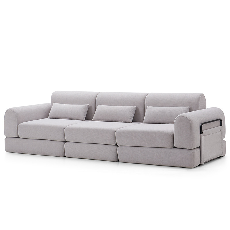 Factory-customized all-sponge vacuum compression sofa, which can be reclined and folded, is a multi-functional sitting and sleeping sofa for small-sized living rooms