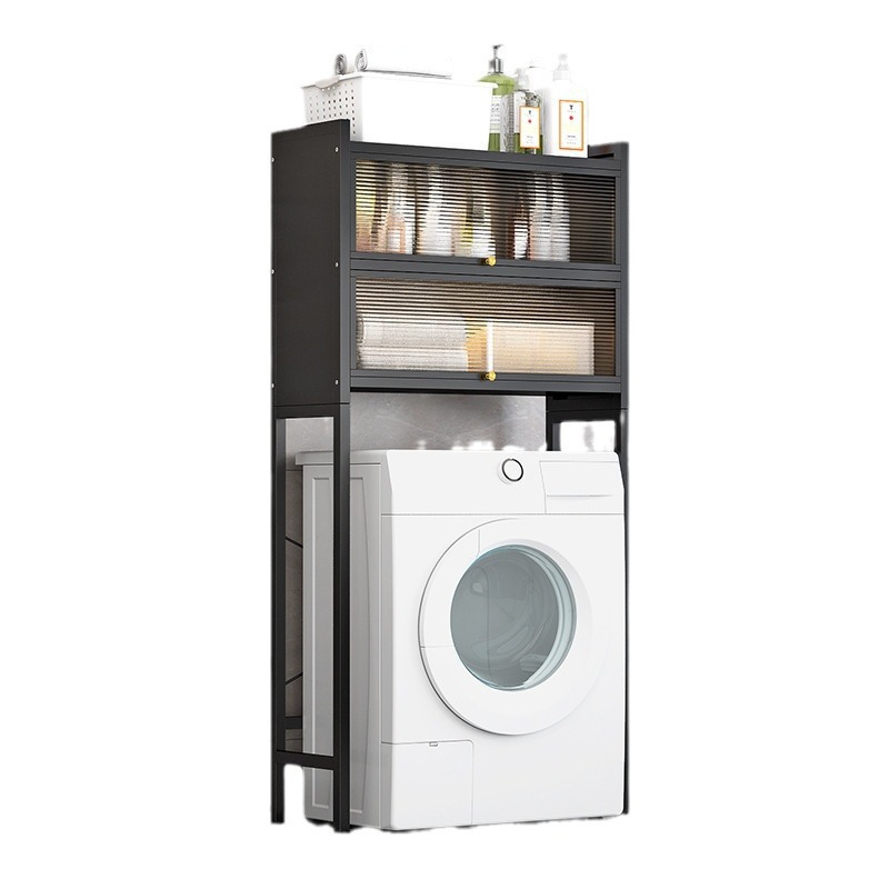 Toilet stand, storage rack, floor-standing flip cover, toilet storage cabinet, toilet stand, washing machine stand, balcony Application Scenario