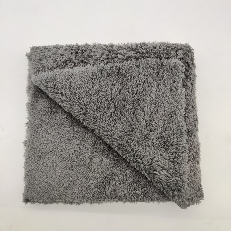 The manufacturer's best-selling ultrasonic heat-cutting borderless coral fleece car wash towel, water-absorbing edge-cutting car cleaning towel, soft long-haired Pumi 500g Item Picture