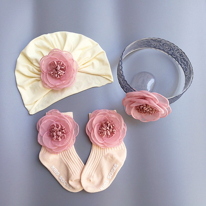 Bebé sombrero de luna llena de lactantes a LiHe lindo regalo flores recién princesa FaShi medias Specification image