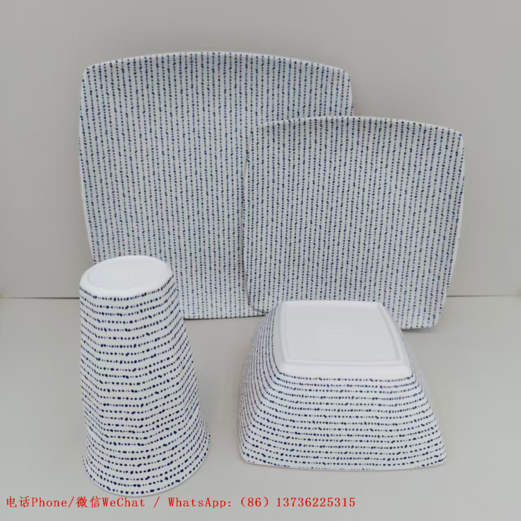 Food-grade melamine tableware from the manufacturer, Amazon in stock, anti-drop bowl and plate set wholesale, LOGO production, clearance stock details Picture