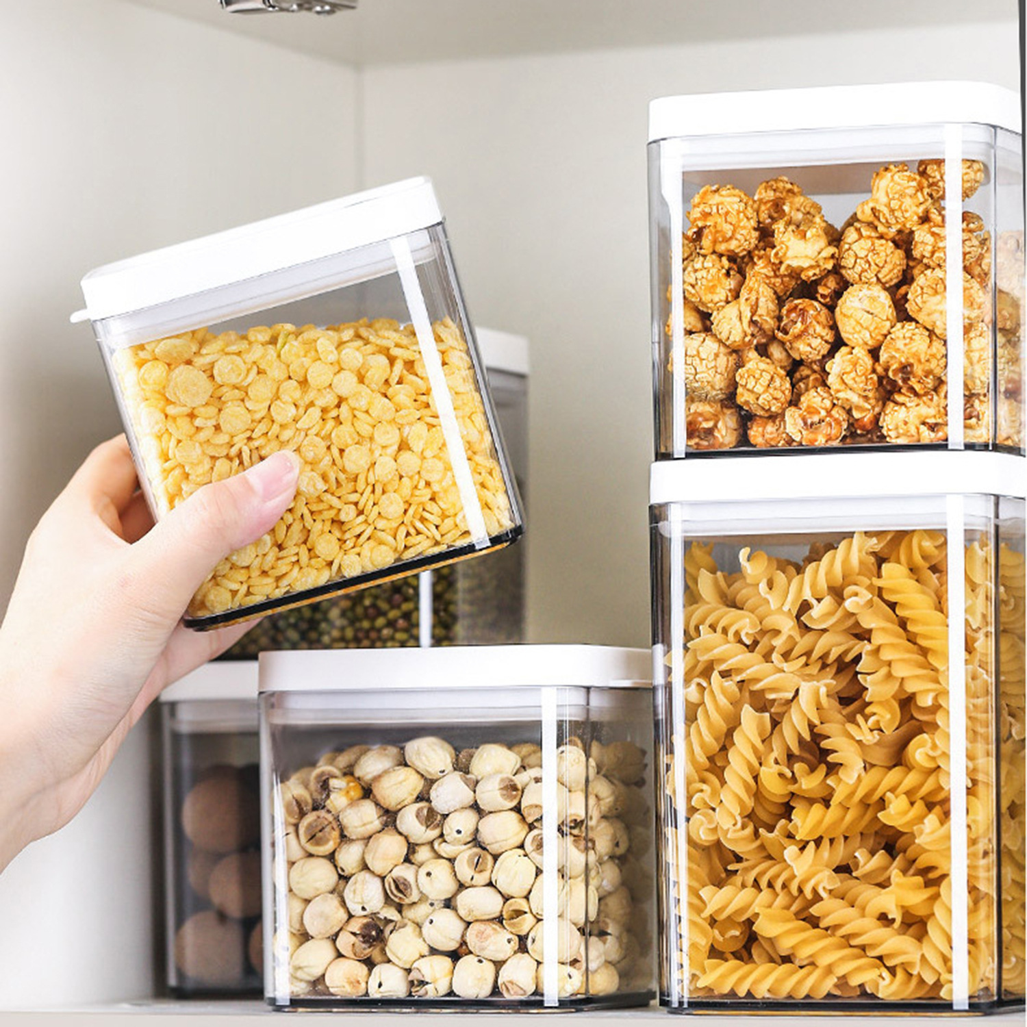 Wholesale of household kitchen vacuum transparent food storage cans and sealed cans for grains and cereals storage boxes, noodle boxes