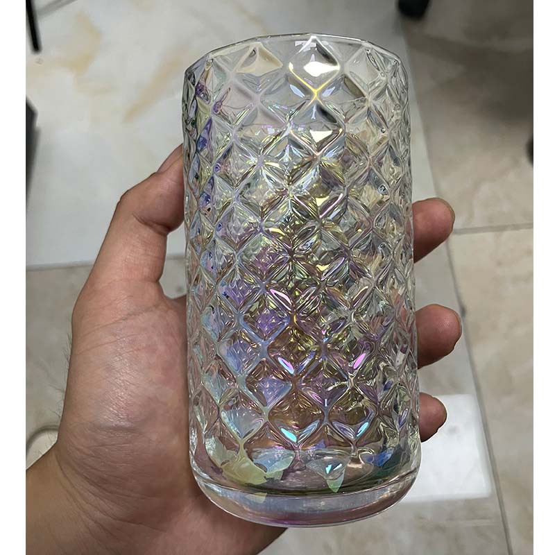 Ins-style embossed threaded glass cups, American coffee cups, soda water beverage juice cups, milk breakfast glass cups Application Scenario