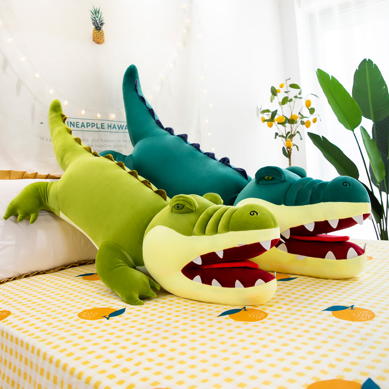 New large-sized open-mouth crocodile plush toy doll, cute doll doll, throw pillow, birthday gift Specification image
