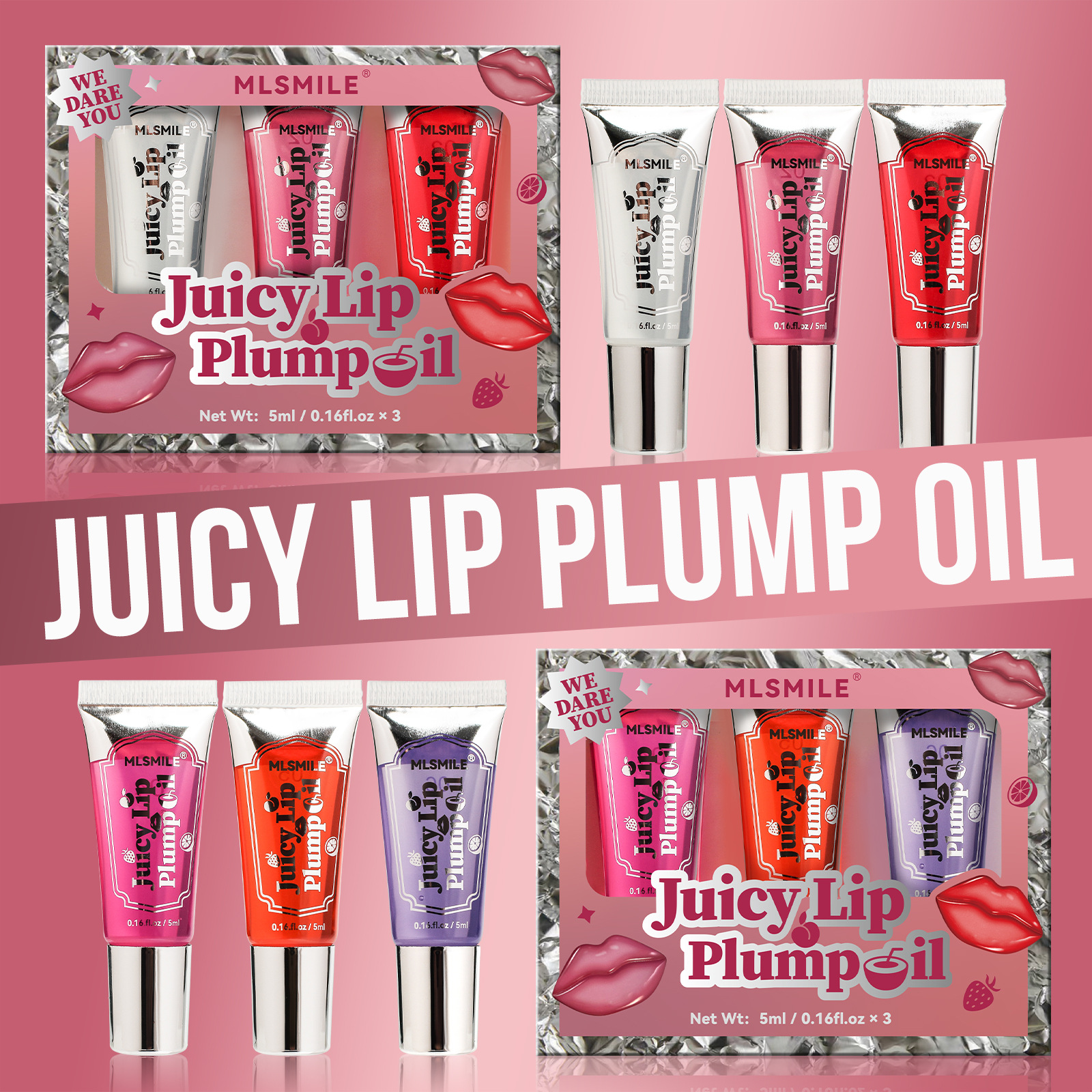 Roll-on lip gloss set - Transparent moisturizing lip balm, big mouth, plump lips, lip oil Application Scenario