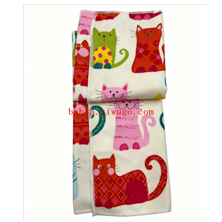 Summer cool fruit-printed small square towel, absorbent, breathable and multi-purpose cleaning towel details Picture