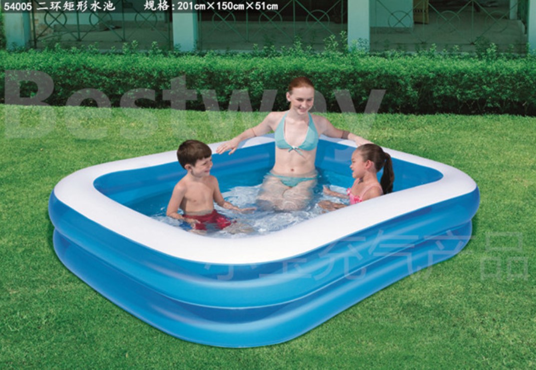 Bestway正品54009三环矩形充气水池成人婴儿洗澡游泳池球池产品图