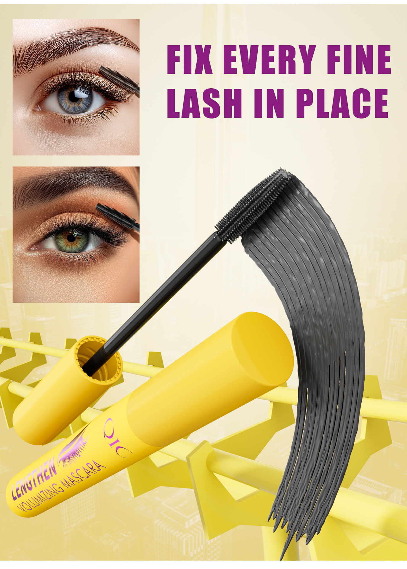Full and curly eyelash mascara - long, dense, waterproof, non-transferable and long-lasting 4D eyelashes Item Picture