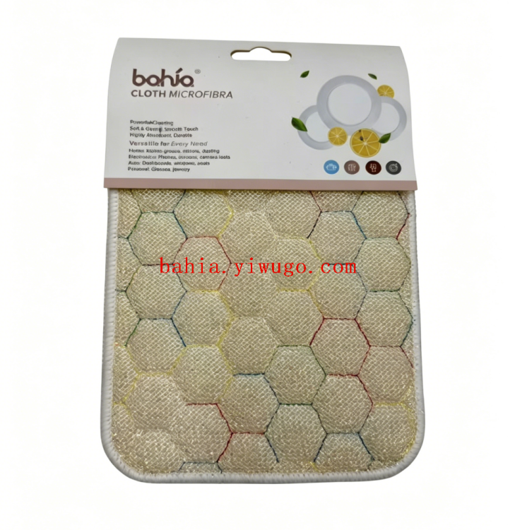 Bahia Polka dot double-sided microfiber cleaning cloth, kitchen degreasing absorbent cloth Specification image