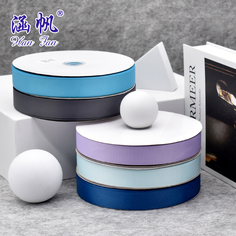 2.5cm罗纹带丝带鲜花礼品绑带8分横纹平纹彩带可印刷工厂特价直销