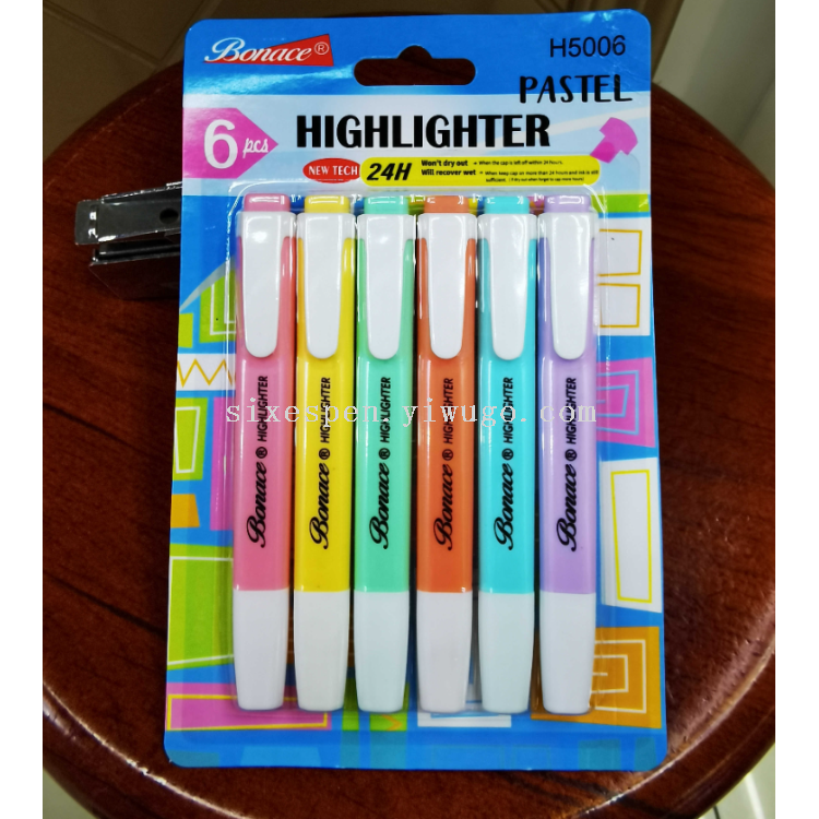 Dianshi Wholesale Colored Highlighter set: Red single-color stationery highlighter Item Picture