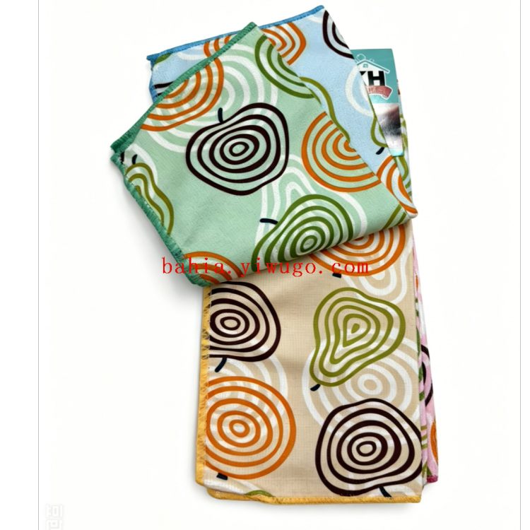 Foreign trade lockedge superfine fiber 30*30 square towel, absorbent kitchen towel, mixed color 5P rag Specification image