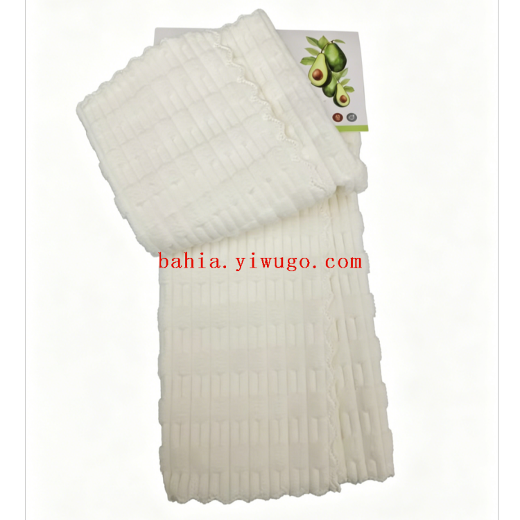 Embroidered avocado striped cloth, 40*60cm, stain-removing and cleaning towel, kitchen-specific table towel Specification image