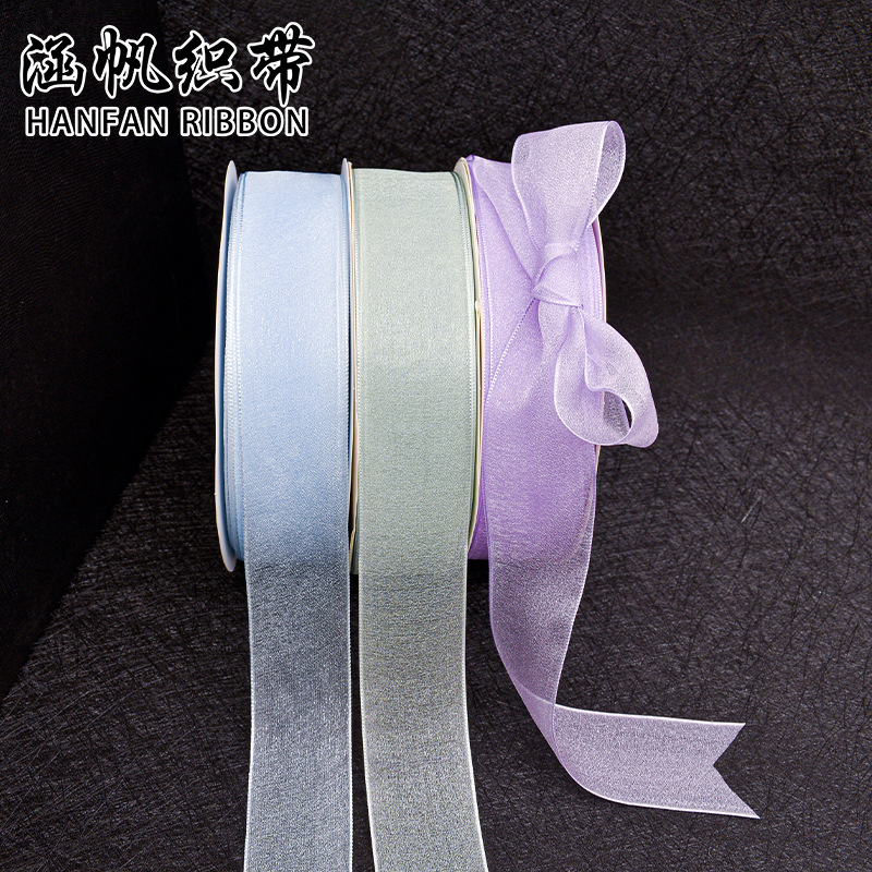 4cm pearl yarn, high-end coarse-edge snow yarn ribbon, organ-gauze flower gift, wedding decoration, encrypted flower net gauze ribbon Specification image