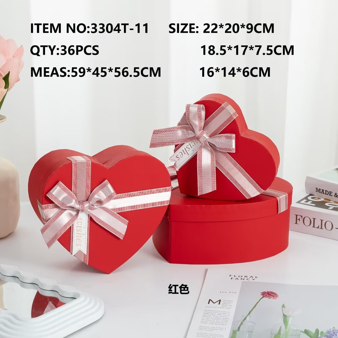 Wholesale of red heart-shaped gift boxes, perfume and lipstick packaging boxes for the Qixi Festival in stock