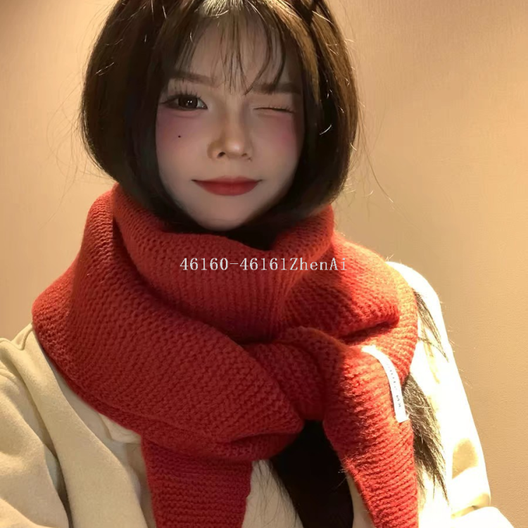 Wholesale of new cross-border export scarves, knitted diamond-shaped long scarves with hairballs hanging at both ends, e-commerce live streaming supply chain supply