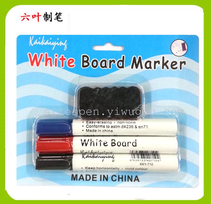 Factory direct sales: Kaikai Cherry 3 card-absorbing whiteboard pens + eraser Brushes, durable and erasable 910