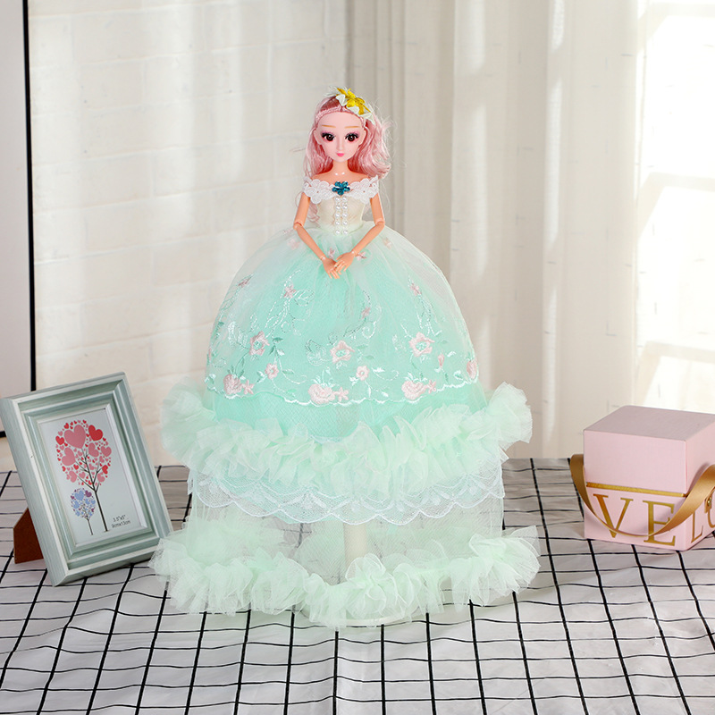 Cross-border 50cm Barbie doll with embroidered lace edges, princess dress, vinyl doll, wholesale gift for girls details Picture