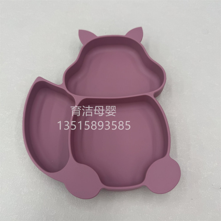 Silicone - Children's tableware, squirrel compartments, plates, bibs, baby suction cups, silicone bowls, water cups, spoons, forks Specification image