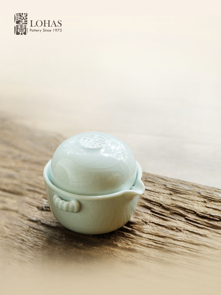 Lubao Ceramics Flagship Store Linglong Casual Brew a pot, a cup, a one-person tea set, a small set of ink-colored quick guest cups Specification image