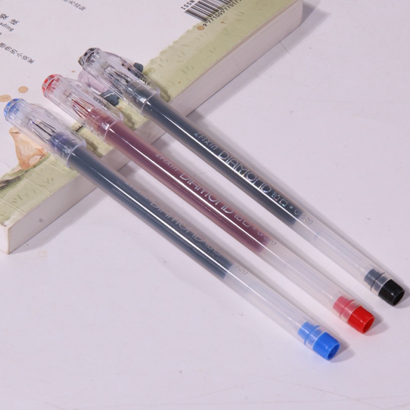 知心钻石520大容量考试专用中性笔签字笔针管笔一体式碳素水笔