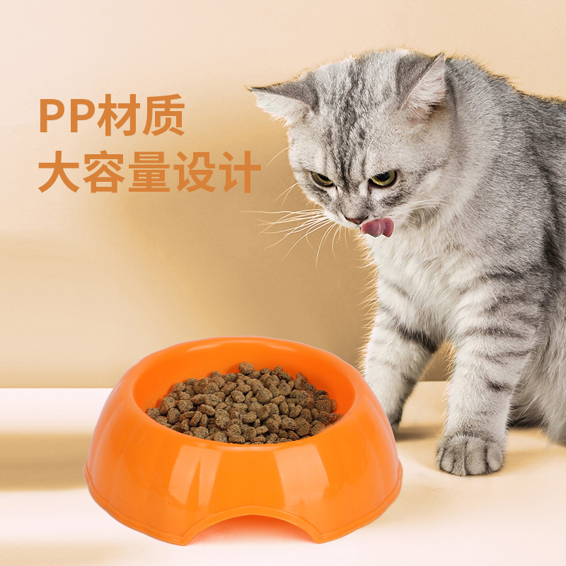 宠物糖果色宠物食碗易清洗狗碗 猫碗南瓜造型单碗宠物食具