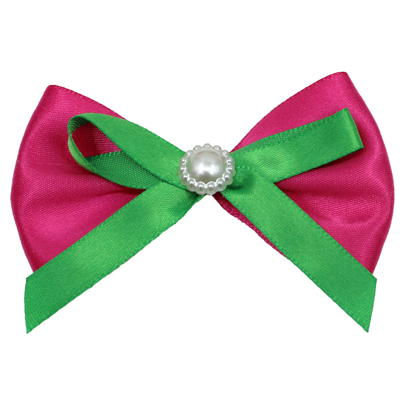 Custom-made single-sided polyester tape with double-layer diamond-coated rose red bow Application Scenario