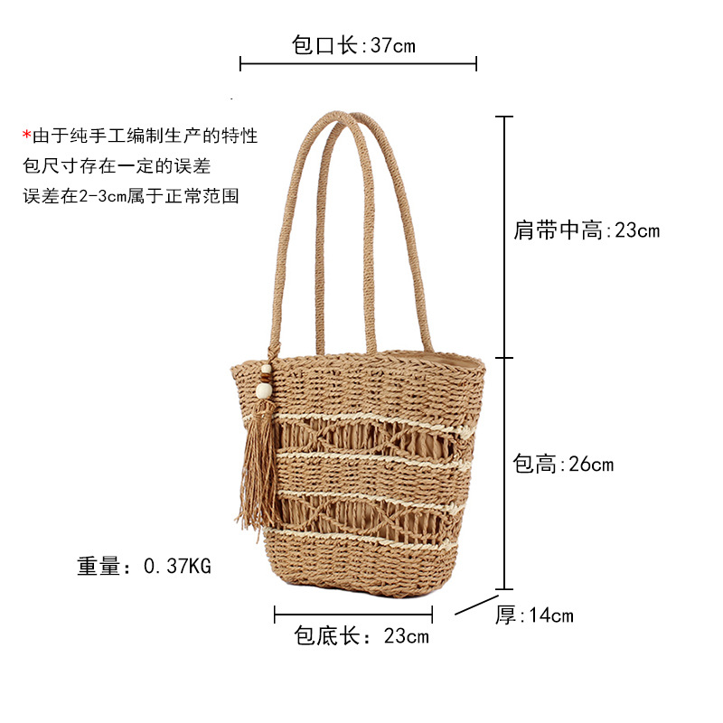 New large-capacity woven vacation, versatile hand-woven bag, high-end texture, simple and everyday ladies' bag Application Scenario