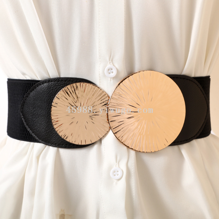 Cross-border best-selling women's belts, elastic and tight metal button-down accessories, dresses, coats, cinched waists, and waistbands Application Scenario