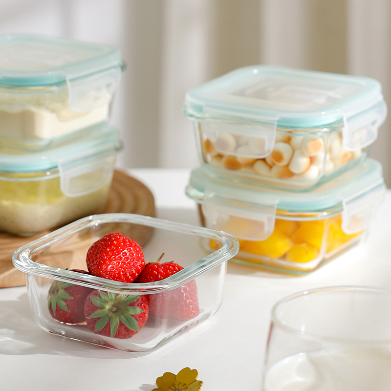 Fresh-keeping box, glass baby food box, steamable, microwave oven, baby mini lunch box, fresh-keeping bowl, quantitative storage box Application Scenario