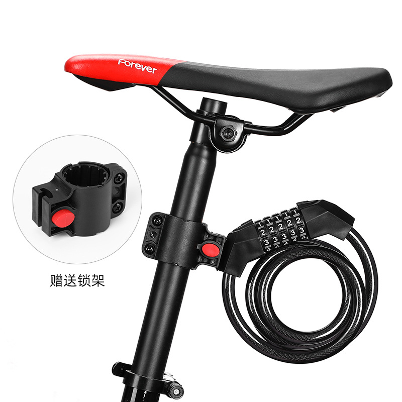 Bicycle lock riding equipment: five-digit password transparent thickened steel cable waterproof and anti-theft mountain bicycle password lock details Picture
