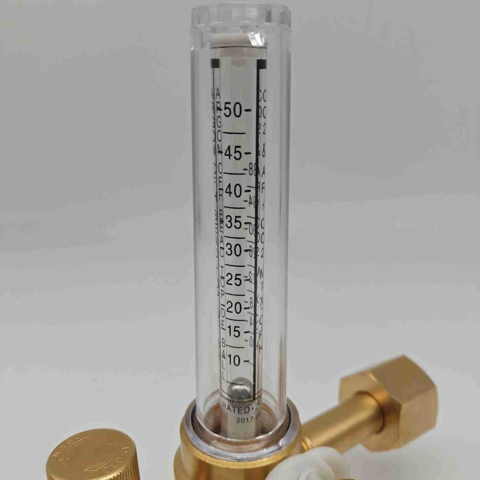 50L all-copper energy-saving and gas-saving piston-type carbon dioxide gas meter, internal threaded pressure gauge, round tube pressure reducer Specification image